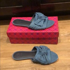 Denim Tory Burch slide